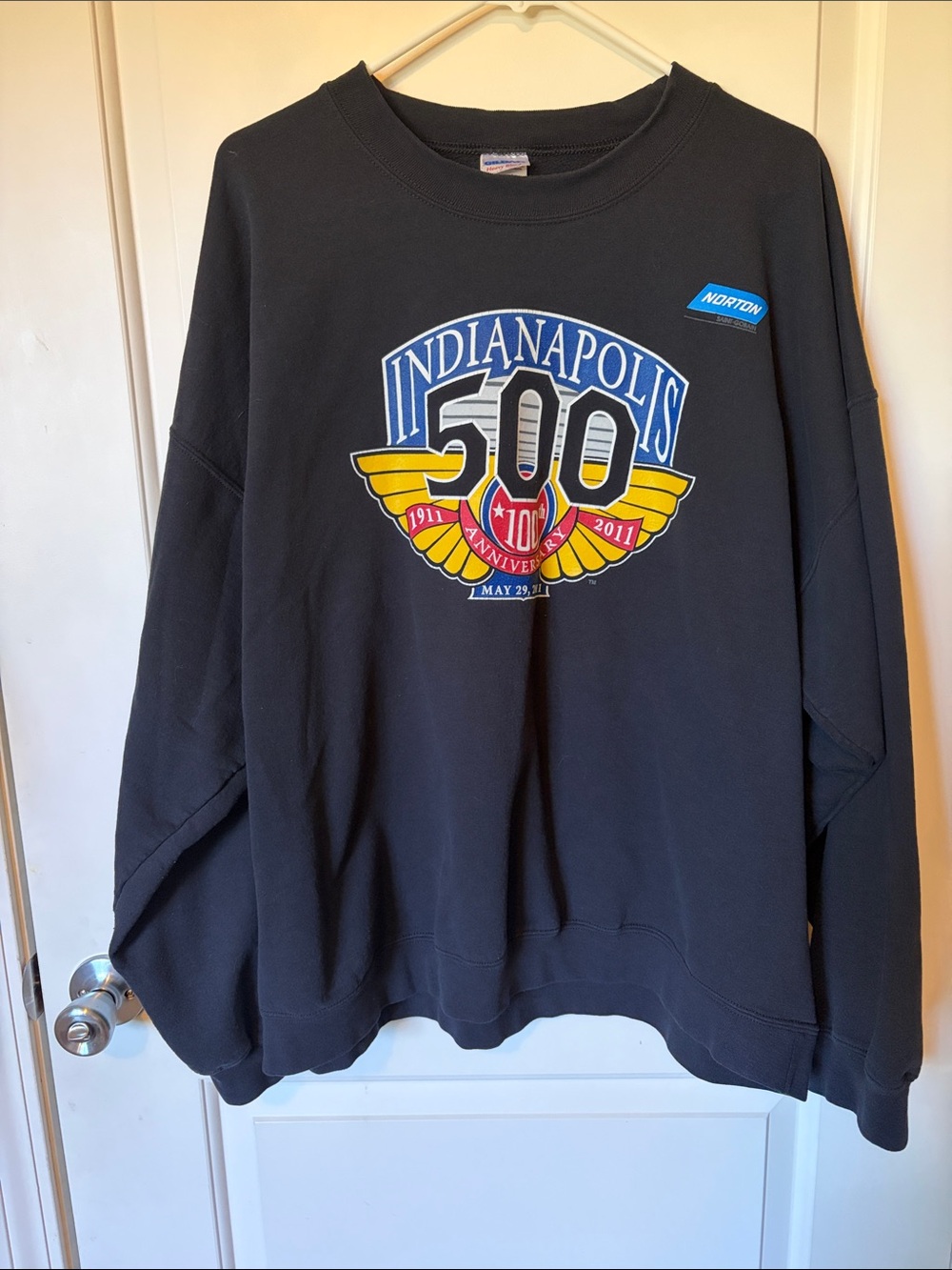 Gildan Black Indianapolis 500 Graphic Crewneck Sweatshirt